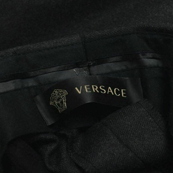 Versace Men's 100% Wool Gray Dress Pants